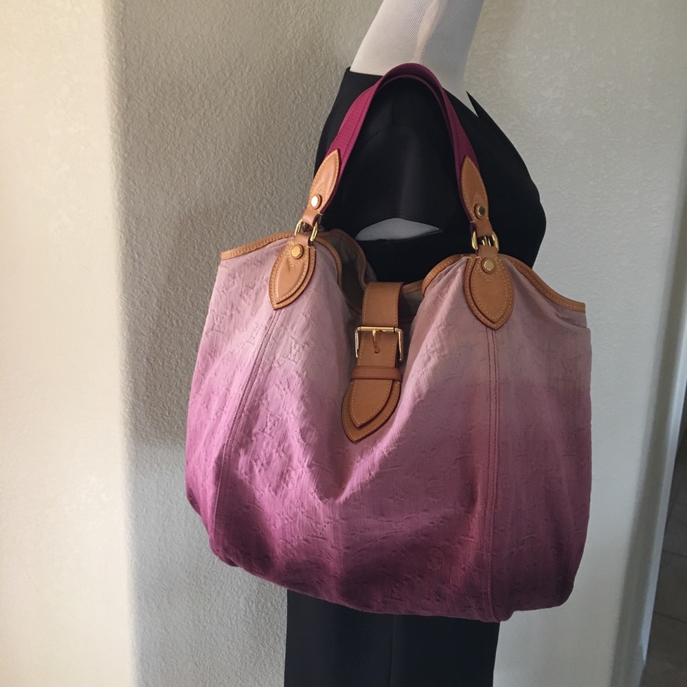Auth Louis Vuitton Sunbeam Denim Umbre Hobo